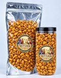 Nutgaon Hing Jeera Corn Nuts in a transparent pouch and jar