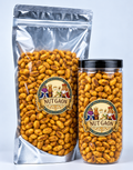 Nutgaon Hing Jeera Edamame in a transparent pouch and jar